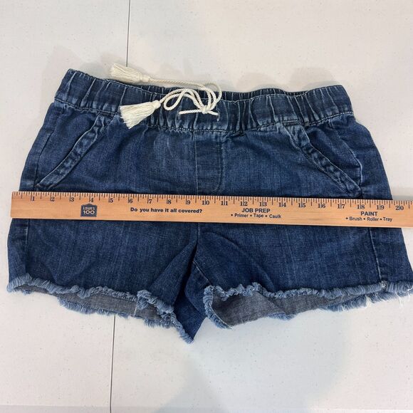 LOFT Women's Dark Denim Cotton Linen Blend Pull On Shorts Size 26 / 2 - Picture 7 of 11